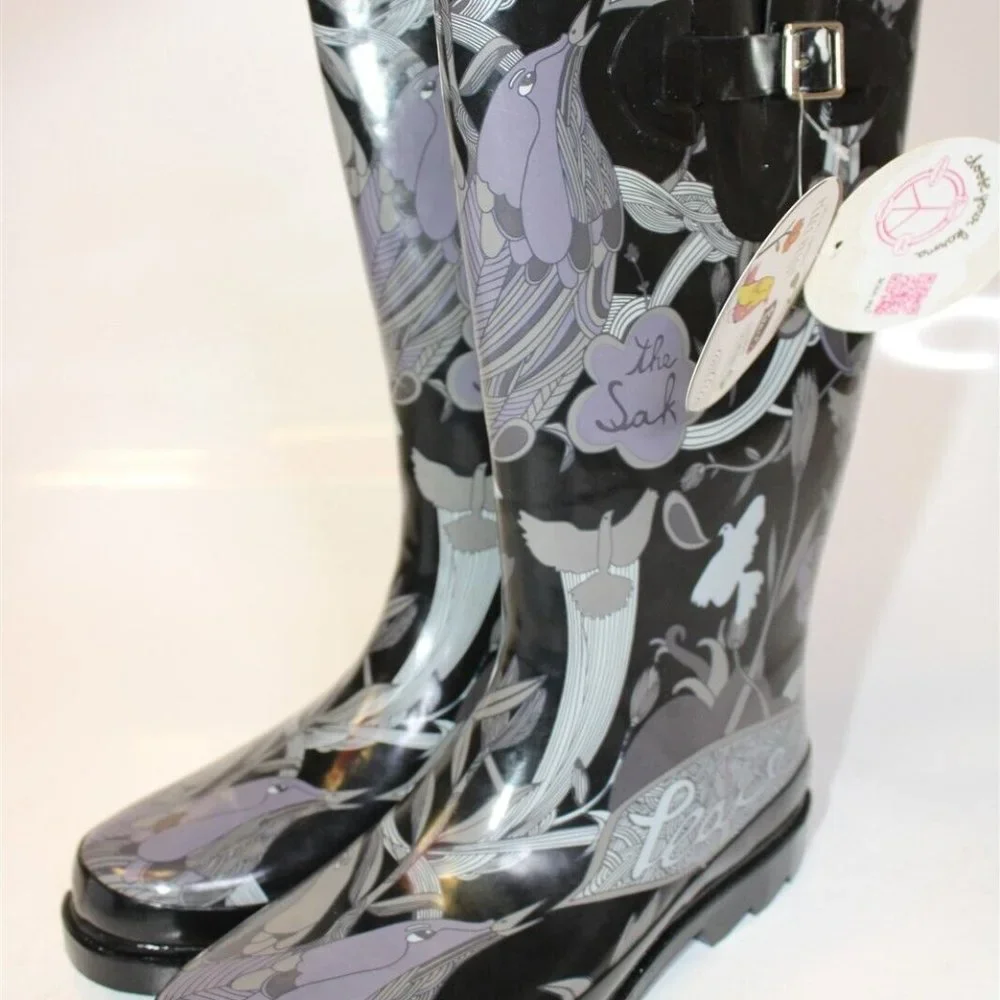 ✨Sakroots by The SACK Rain Boots RHYTHM Nature Hunter Peace Removable Fur Insert - Picture 9 of 16